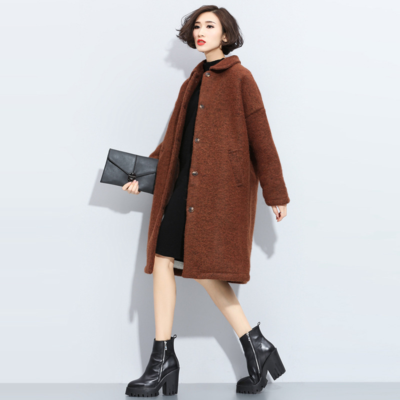 Open-front Long Wool Winter Coat Outerwear